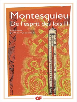 cover image of De l'esprit des lois, Tome 2